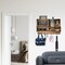 Wall-Mounted Key Holder with Mail Organizer – 4 Double Hooks, Wallet Holder, Sunglasses Storage, Dog Leash Hanger, and Chalkboard, Decorative Entryway Rack